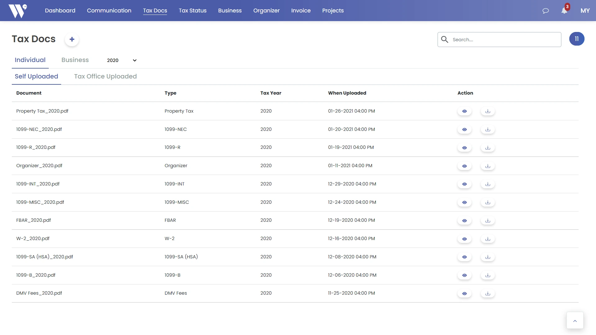 CPA, Managers, Employees, End Client - All stakeholders can access client documents easily